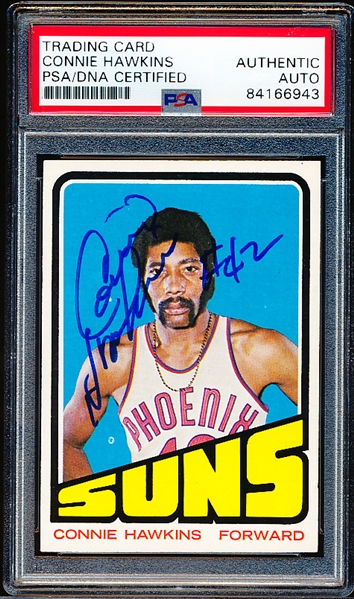 Autographed 1972-73 Topps Bskbl. #30 Connie Hawkins- PSA/DNA Certified/ Slabbed