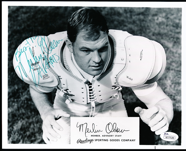 Autographed Merlin Olsen Rawlings Advisory Staff 10” x 8” Photo- JSA Certified!