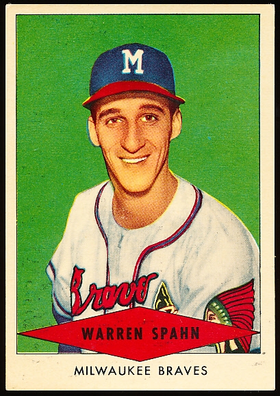1954 Red Heart Baseball- Warren Spahn, Braves