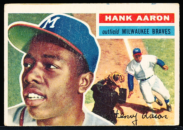 1956 Topps Baseball- #31 Hank Aaron, Braves- White Back