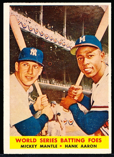 1958 Topps Baseball- #418 Mantle/Aaron
