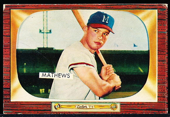1955 Bowman Baseball- #103 Eddie Mathews, Braves