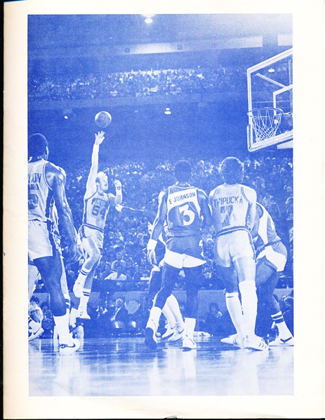 Autographed October 16, 1983 Chicago Bulls vs. Detroit Pistons Pre-Season Bskbl. Program- Signed by 12 on Interior Autograph Page