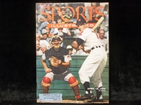 April 18, 1955 Sports Illustrated- with 8 Card 1955 Topps Sheet- Al Rosen Cover