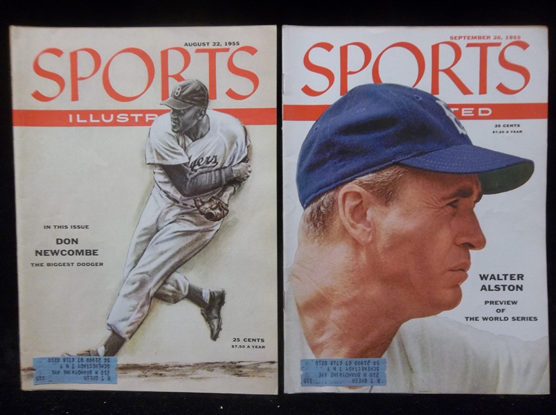 1955 Sports Illustrated Magazines- 2 Diff with Baseball Covers
