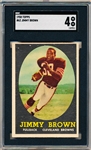 1958 Topps Football- #62 Jimmy Brown, Brown- Rookie- SGC 4 (Vg-Ex)