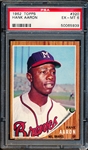 1962 Topps Baseball- #320 Hank Aaron, Braves- PSA Ex-Mt 6
