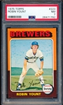 1975 Topps Baseball- #223 Robin Yount, Brewers- Rookie! – PSA NM 7