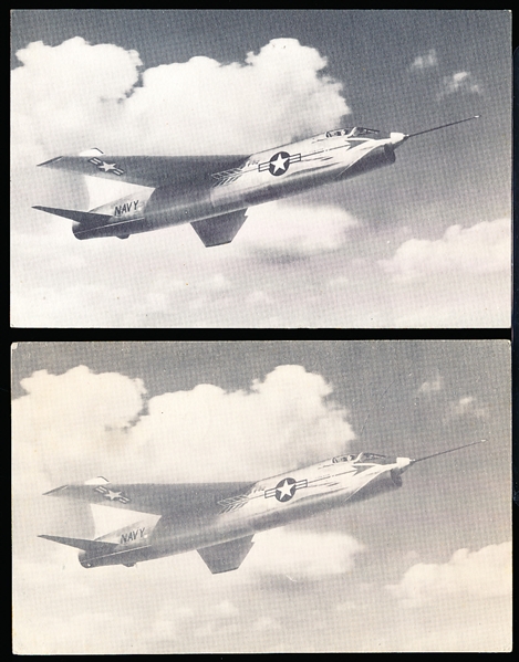 1958 Chance-Voight Aircraft F8U-1 Crusader Non-Sports B/W Postcards- 2 Postcards
