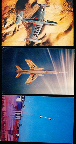 1950’s Republic Aircraft Promotional Non-Sports Color Postcards- 6 Diff.