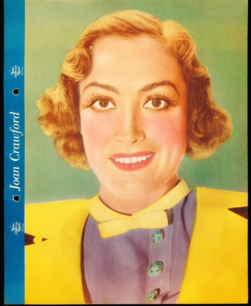 1936 Dixie Cup Cowboy, Radio, & Movie Star Premium- Joan Crawford (Thin Yellow Collar)