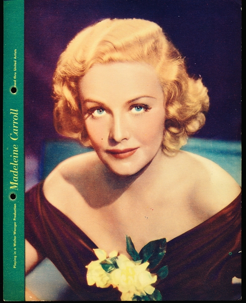 1937 Dixie Cup Movie, Sports, & Cowboy Star Premium- Madeleine Carroll