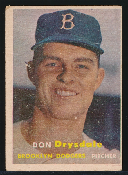 1957 Topps Baseball- #18 Don Drysdale, Dodgers