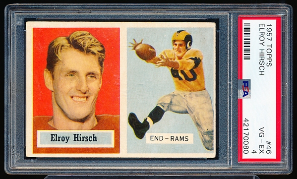 1957 Topps Ftbl. #46 Elroy Hirsch, Rams- PSA Graded Very Good to Excellent 4