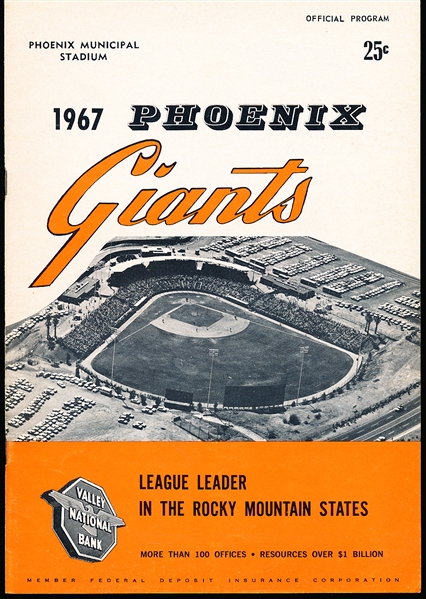 1967 Indianapolis Indians @ Phoenix Giants- Baseball Program