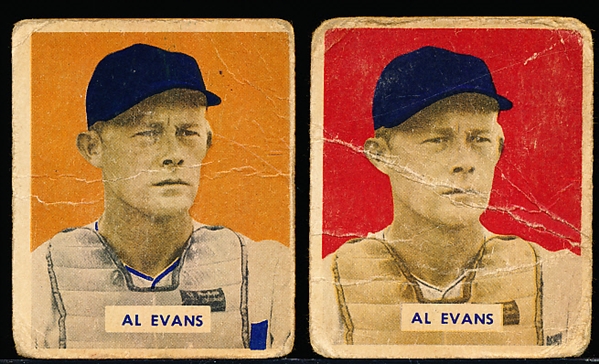 1949 Bowman Bb- #132 Al Evans- Both Variations