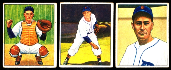 1950 Bowman Bb- 3 Diff Detroit Tigers