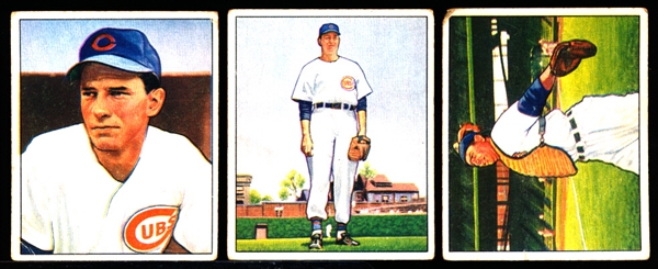 1950 Bowman Bb- 3 Diff Chicago Cubs