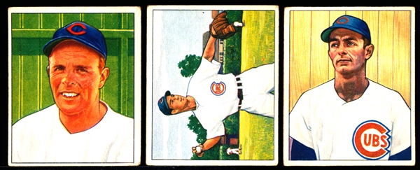 1950 Bowman Bb- 3 Diff Chicago Cubs