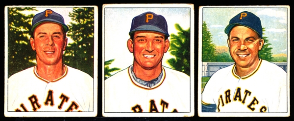 1950 Bowman Bb- 3 Diff Pitt Pirates