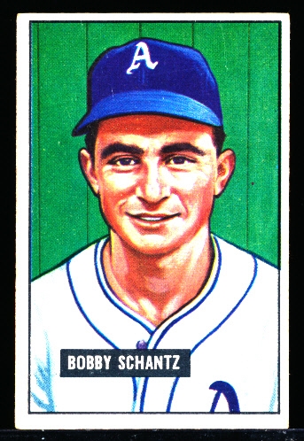 1951 Bowman Bb- #227 Bobby Schantz, Phila A’s