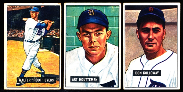 1951 Bowman Bb- 3 Diff Detroit Tigers