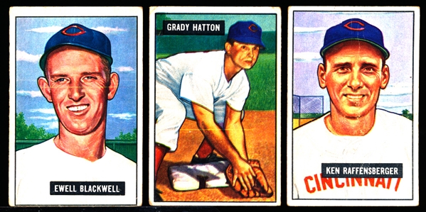 1951 Bowman Bb- 3 Diff Cinc. Reds