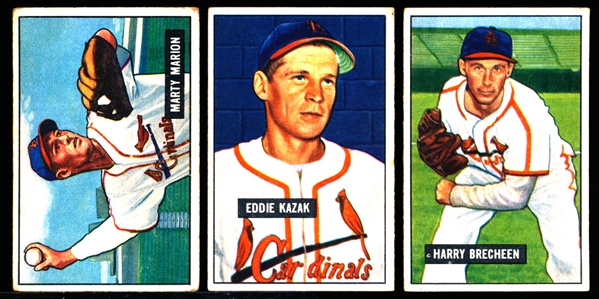 1951 Bowman Bb- 3 Diff St. Louis Cardinals