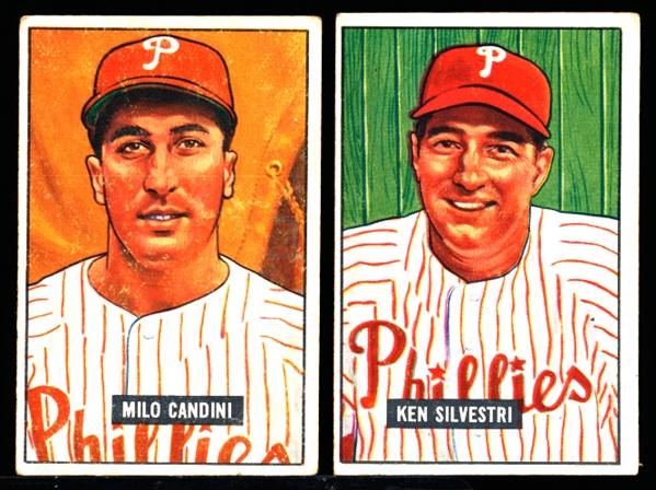 1951 Bowman Bb- Hi#’s- 2 Diff Phillies