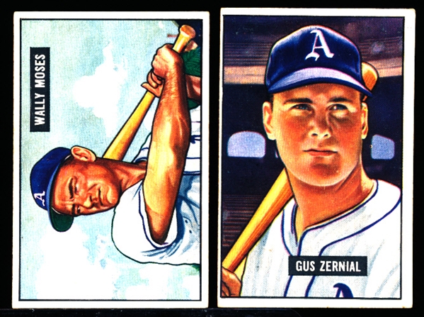 1951 Bowman Bb- Hi#’s- 2 Diff Phil A’s