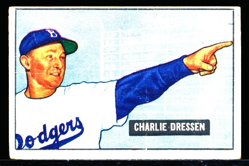 1951 Bowman Bb- Hi#- #259 Ch. Dressen, Brooklyn