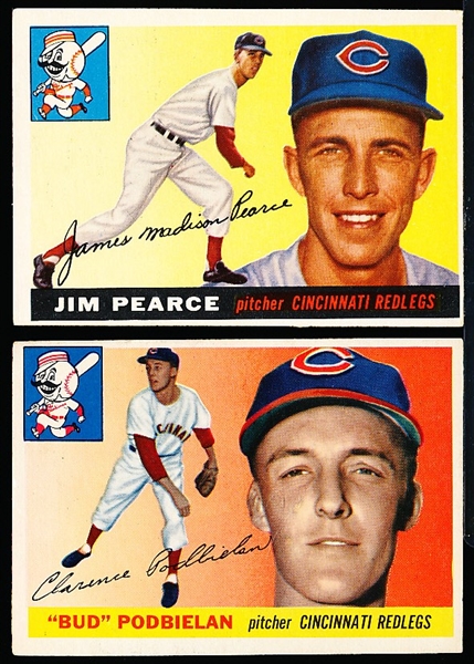 1955 Topps Bb- 2 Diff Cinc Reds