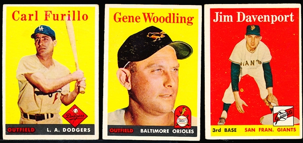 1958 Topps Baseball- 13 Diff