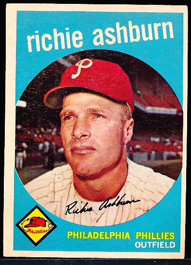 1959 Topps Baseball- #300 Richie Ashburn, Phillies