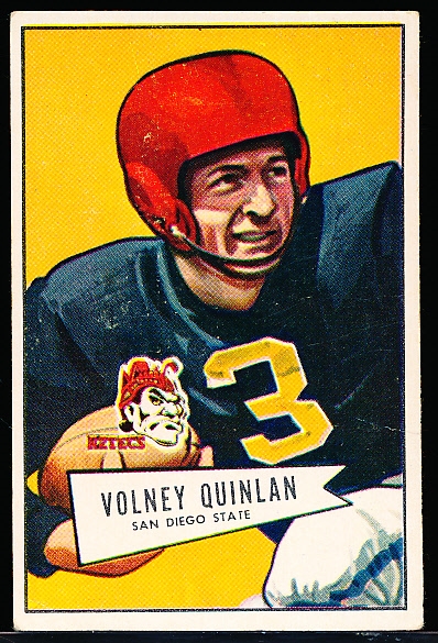 1952 Bowman Fb Large- #109 Volney Quinlan, Rams- SP