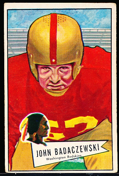 1952 Bowman Fb Large- #112 John Badaczewski, Redskins