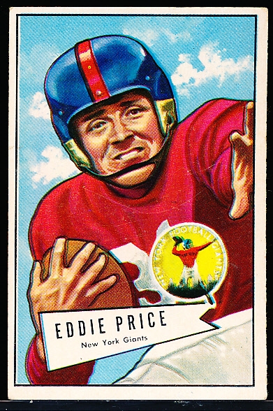 1952 Bowman Fb Large- #123 Eddie Price, Giants