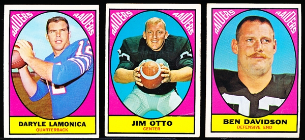 1967 Topps Fb- 3 Diff Oakland Raiders