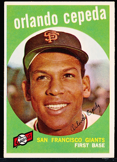 1959 Topps Baseball- #390 Orlando Cepeda, Giants- 2nd Year Card