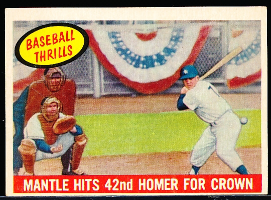 1959 Topps Baseball- #461 Mantle Hits 42nd Homer