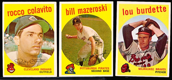 1959 Topps Baseball- 3 Diff