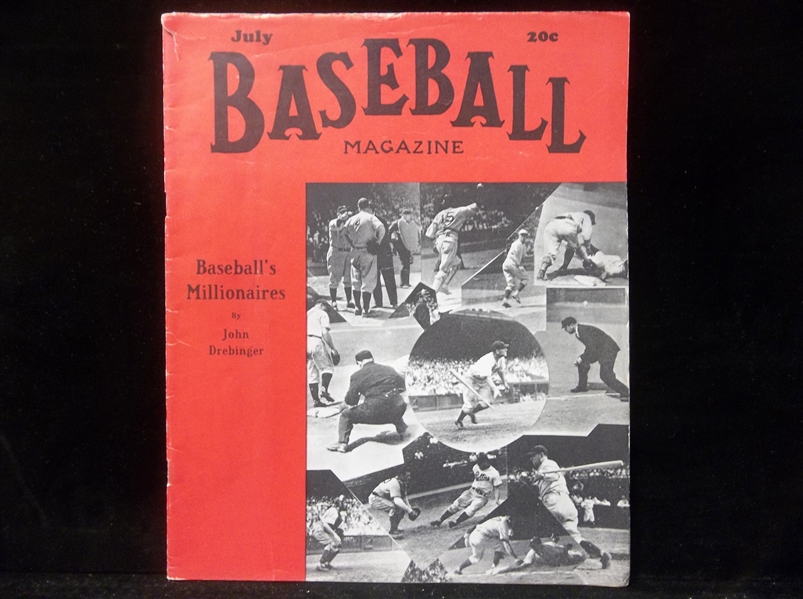 July 1939 “Baseball Magazine”- Collage Game Action Cover