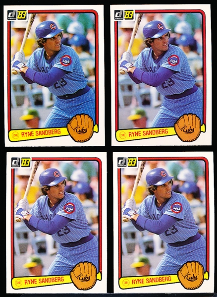 1983 Donruss Bsbl. #277 Ryne Sandberg RC- 4 Cards