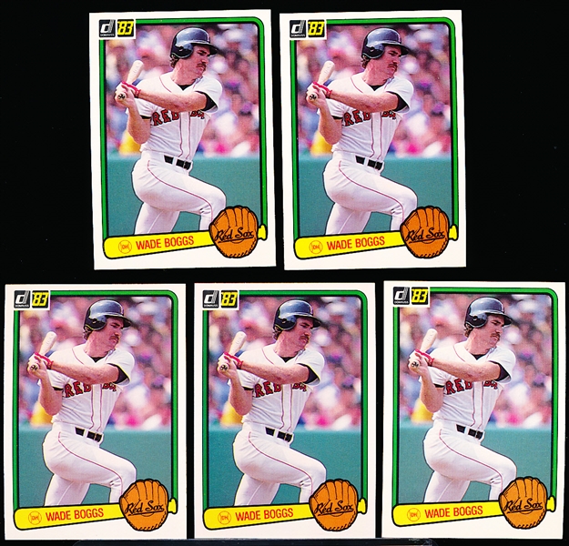 1983 Donruss Bsbl. #586 Wade Boggs RC- 5 Cards