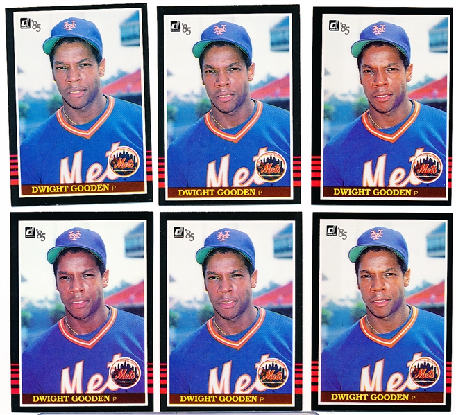 1985 Donruss Bsbl. #190 Dwight Gooden RC- 6 Cards