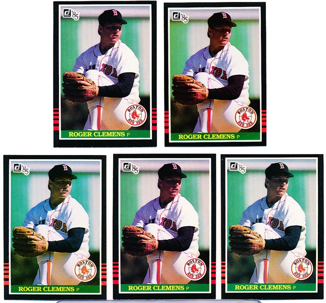 1985 Donruss Bsbl. #273 Roger Clemens RC- 5 Cards