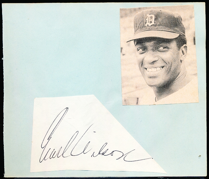 Autographed Earl Wilson Cut Bsbl. Signature Glued to an Album Page