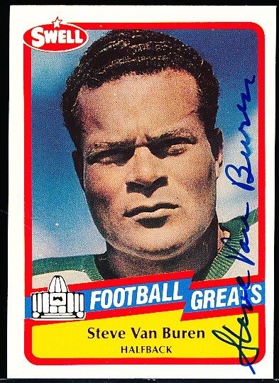 Autographed 1989 Swell Pro FB HOF #28 Steve Van Buren