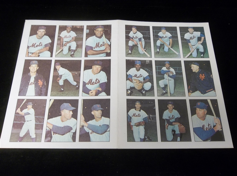 1976 SSPC The 1963 New York Mets Uncut Magazine Insert Sheet of 18 Cards