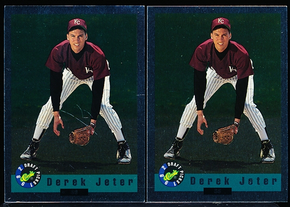 1992 Classic Draft Bb- “Foil Bonus Card”- #BC6 Derek Jeter- 2 Cards